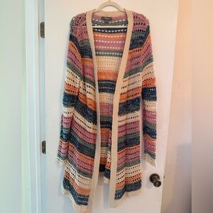 Natural Reflections Colorful Crochet Cardigan